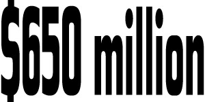 $650 million
