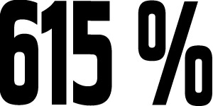 615 %
