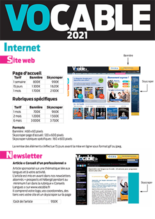 Tarifs Web 2021